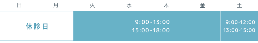 診察時間のご案内